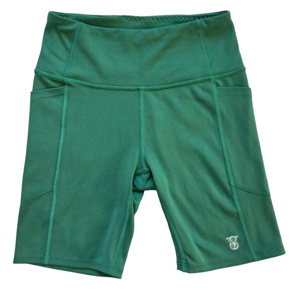 Victoria's Secret Biker Shorts Womens XS Green Athletic Workout Jogging Running - Picture 1 of 11